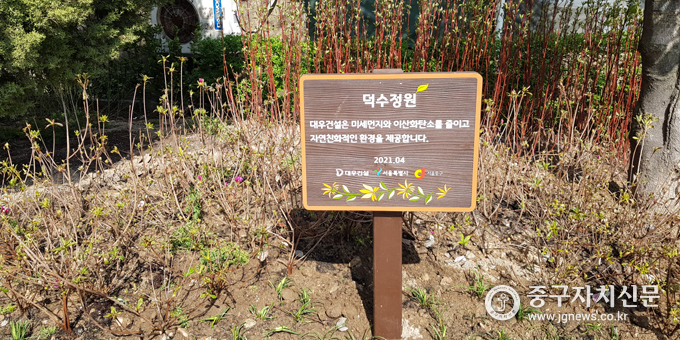 ◇친환경으로 조성된 덕수중 정원.