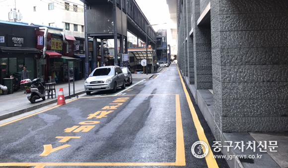 진양・삼풍 IoT센서 공유주차장으로 설치된 모습.