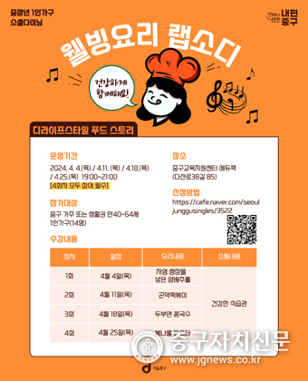 웰빙요리 랩소디 안내문.