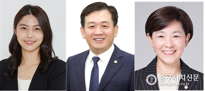 제288회 임시회 기간중 상임위별 부위원장을 각각 선출했다.(좌로부터 손주하 의회운영. 윤판오 행정보건, 이정미 복지건설위)
