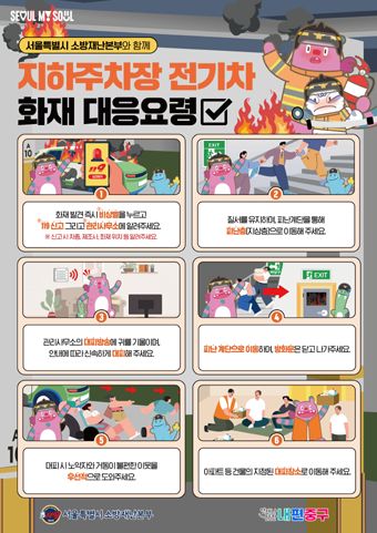전기차 화재 대응요령 안내문.