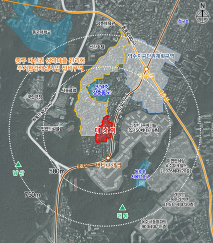 신당9구역 재개발 지역 위치도.