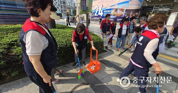지난 1일 ‘대한민국 새단장 프로젝트’의 일환으로 동대문 일대에서 환경정화 활동을 실시하고 있다.